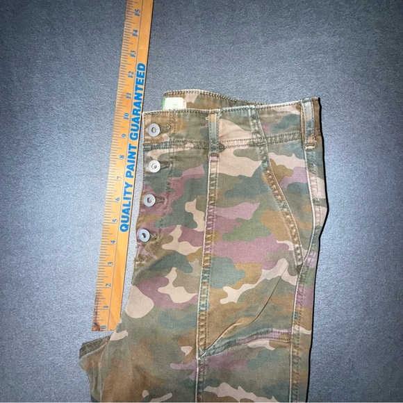 Anthropologie Girls high rise button fly camo utility camo slim pants 29 - Picture 5 of 12